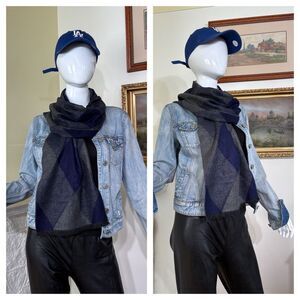 NWT Shalimar 100% Organic Cashmere Scarf Burberry Diamond Design Unisex